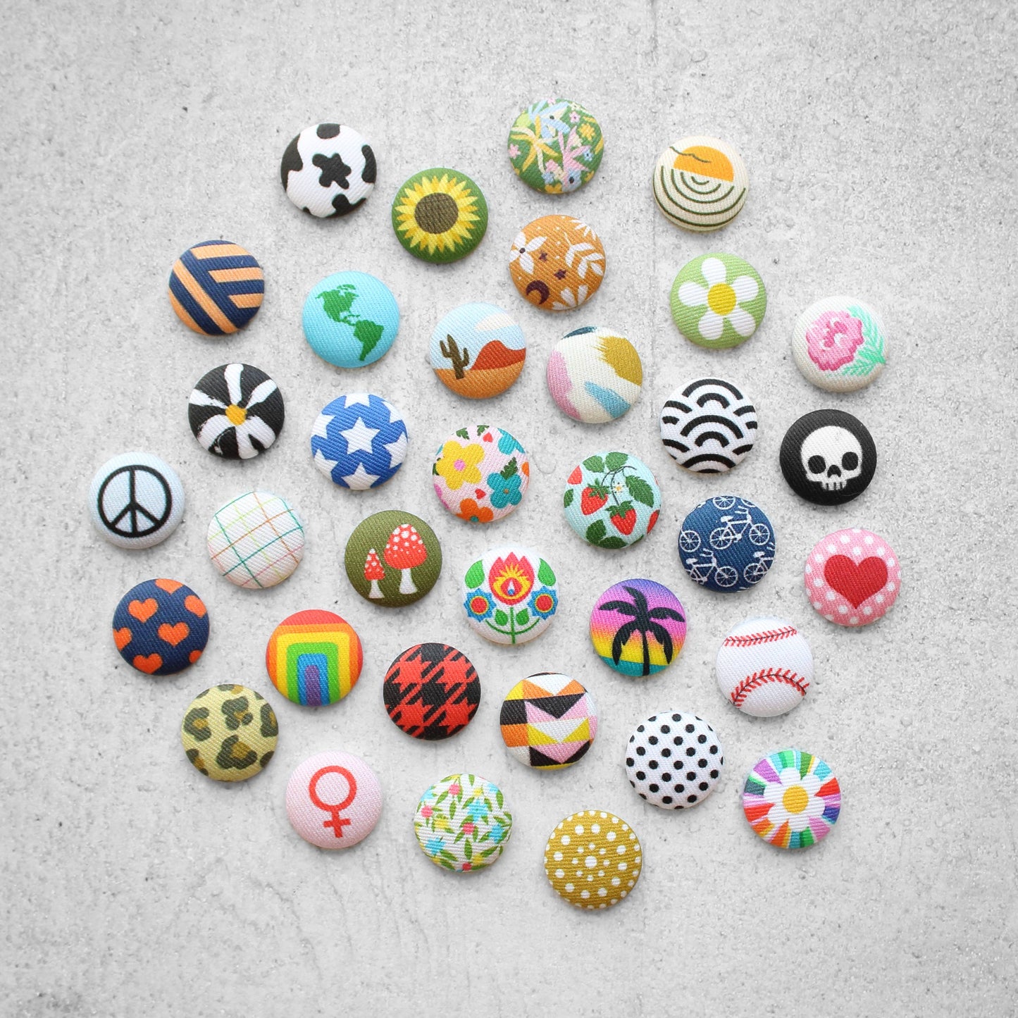 Bold 7/8 Inch Cassette Mix Tape Fabric Button Earrings