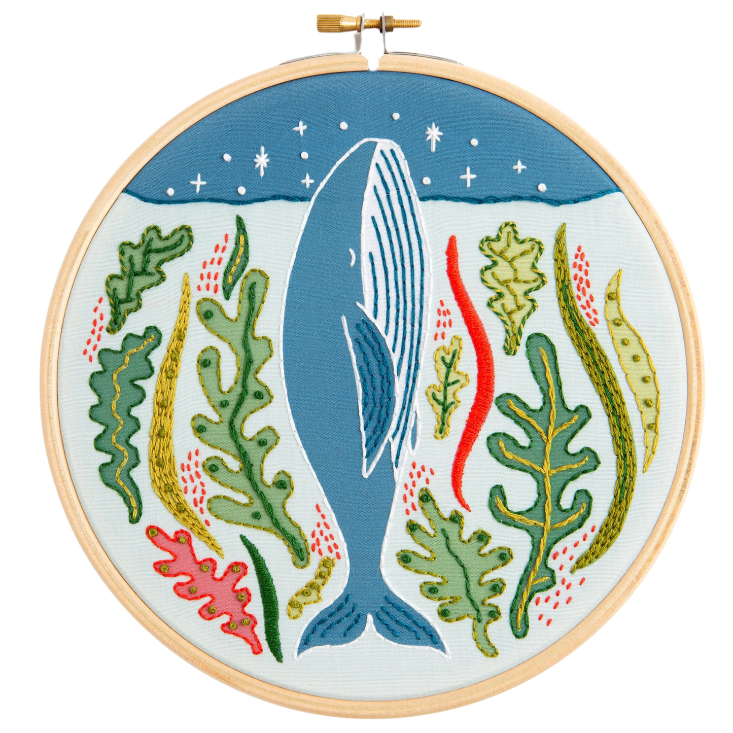 Stargazing Whale Embroidery Kit | Complete Craft Kit for Beginners