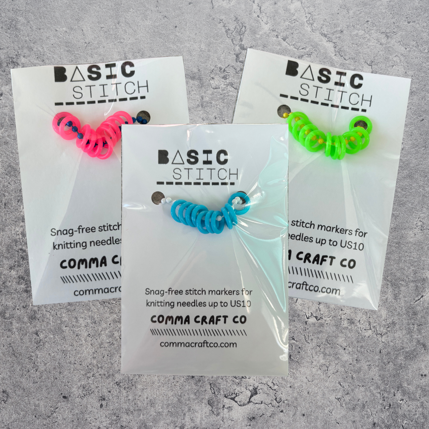 Basic Stitch Set - Neon Snag-Free Silicone Stitch Markers