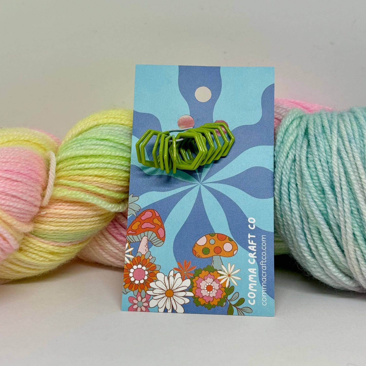 Hexagon Knitting Stitch Markers Set - Single Color or 3color