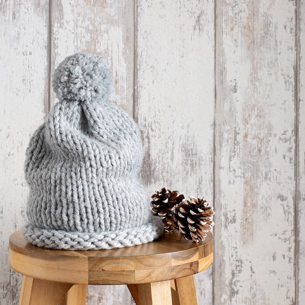 Pom Pom Hat Knitting Kit - Beginners Basics