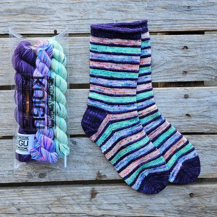Koigu Spumoni Socks Kit in Mulled Pine