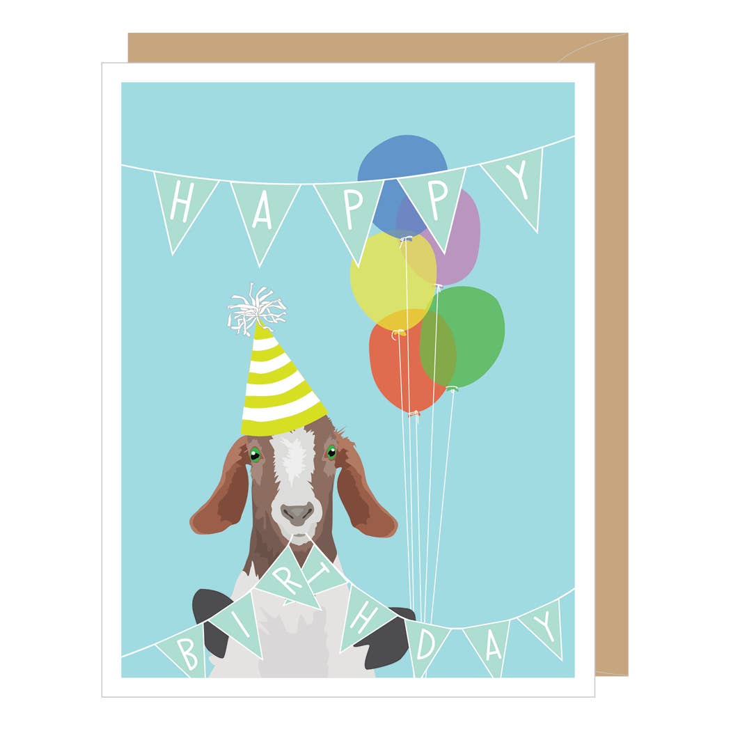 Hungry Goat Birthday Card
