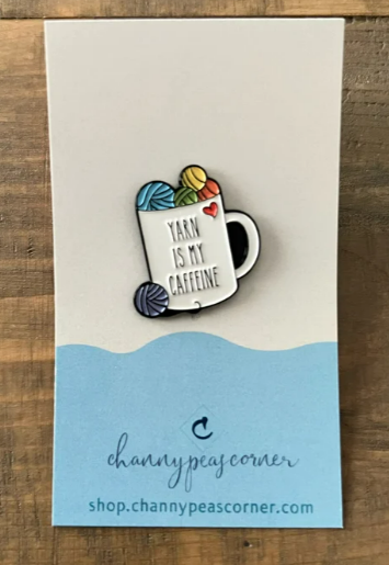 Yarn is my Caffeine Enamel Pin (PRIDE)