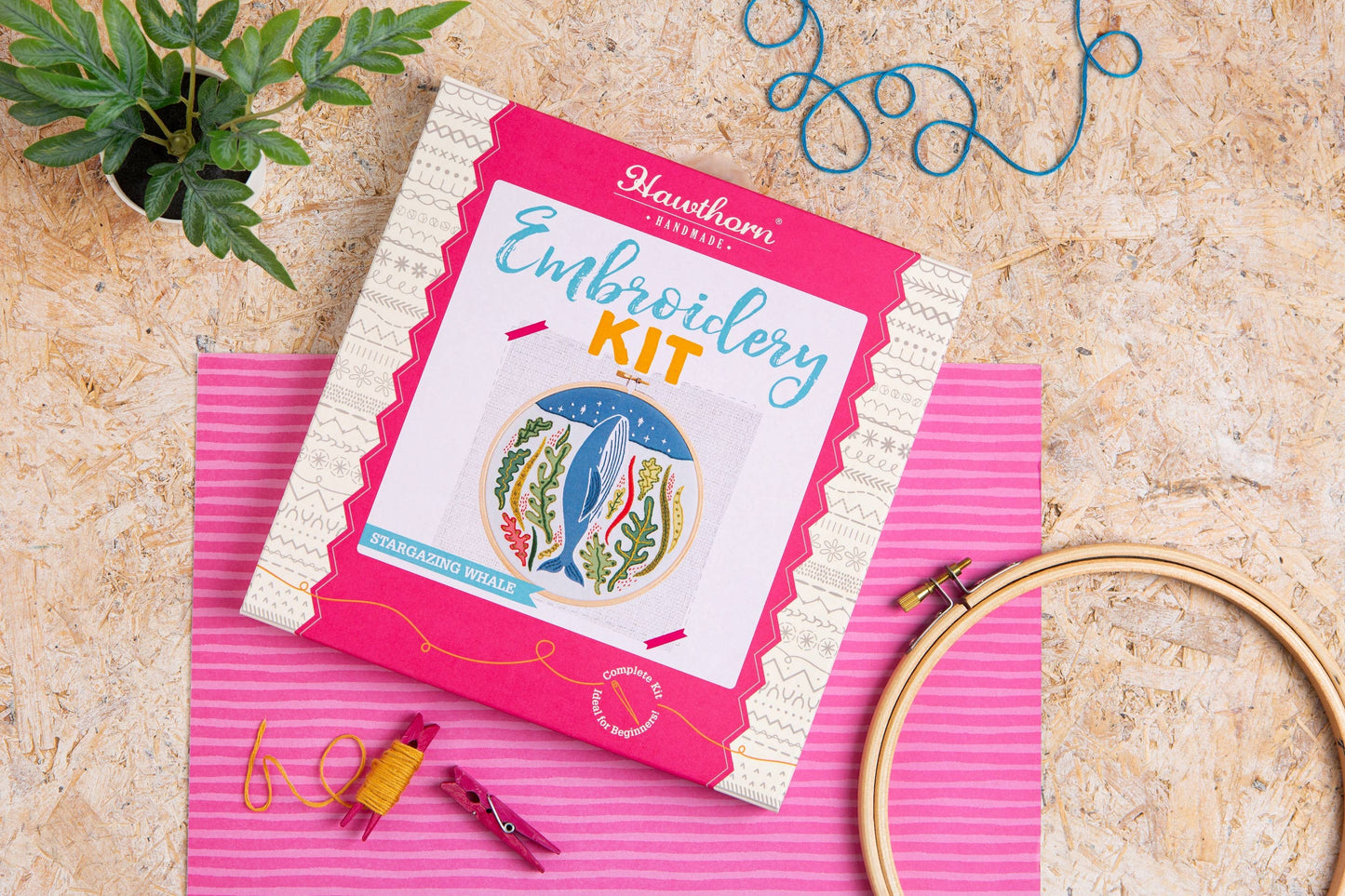 Stargazing Whale Embroidery Kit | Complete Craft Kit for Beginners