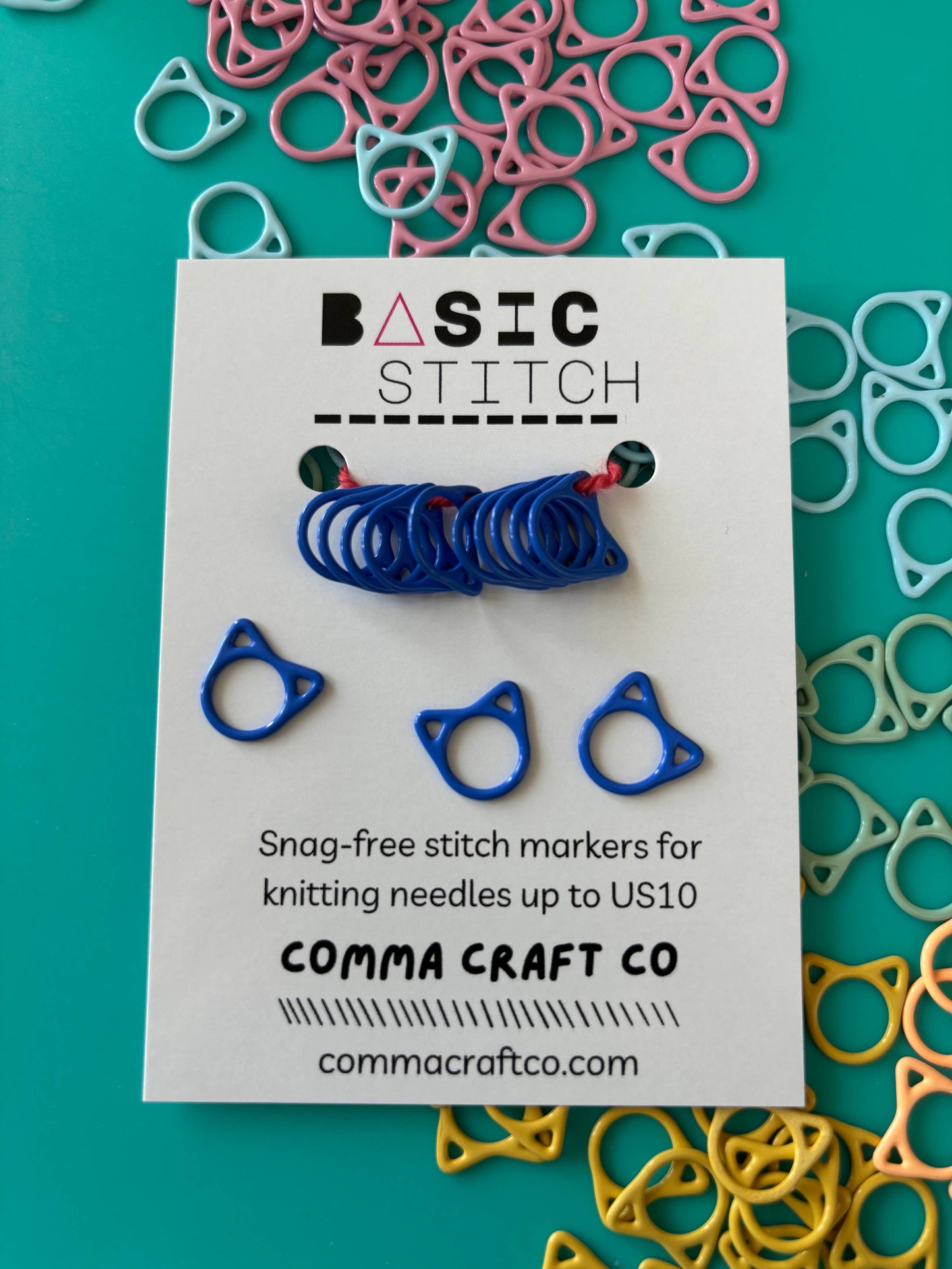 Basic Stitch Set Snag-Free Metal Stitch Markers Cat + Hearts