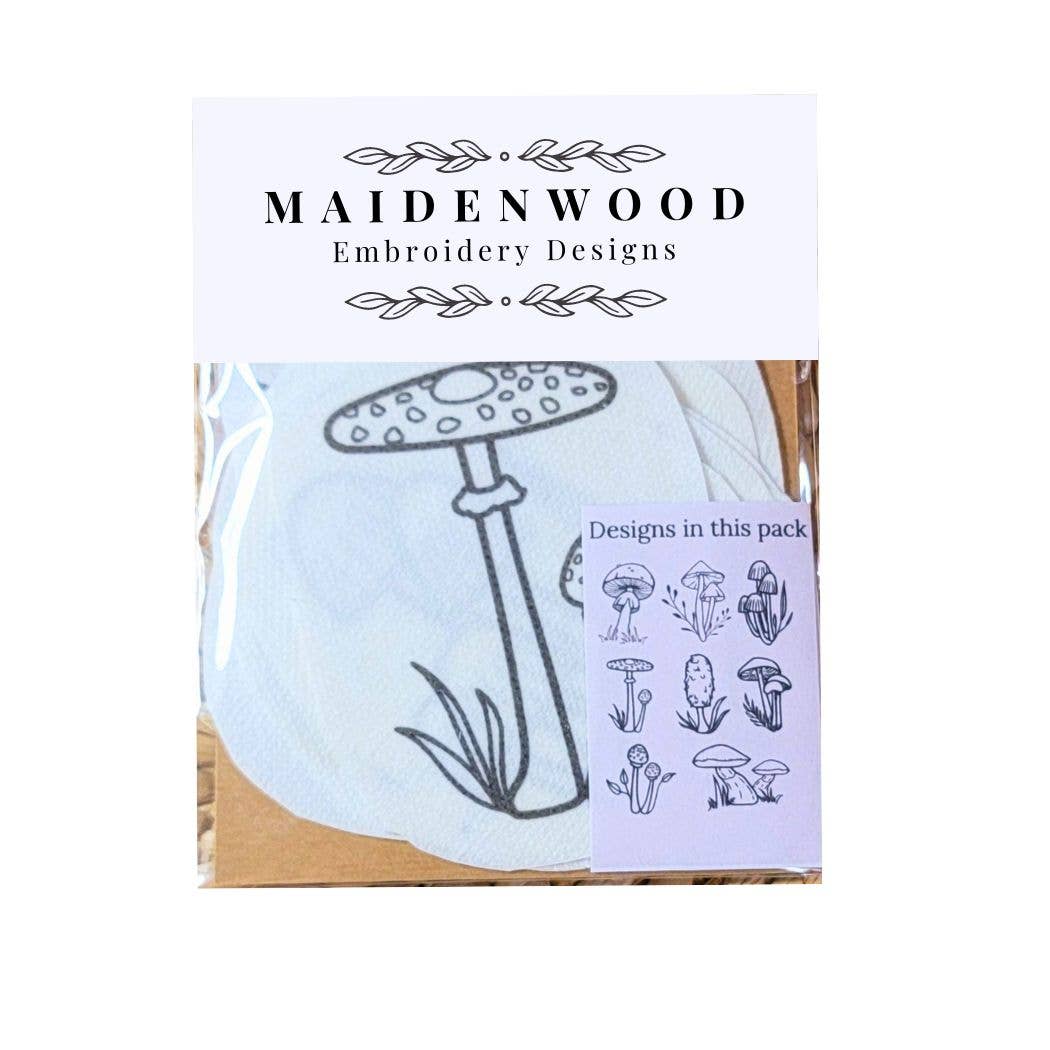 Wild Mushroom Hand Embroidery Stick and Stitch Patches