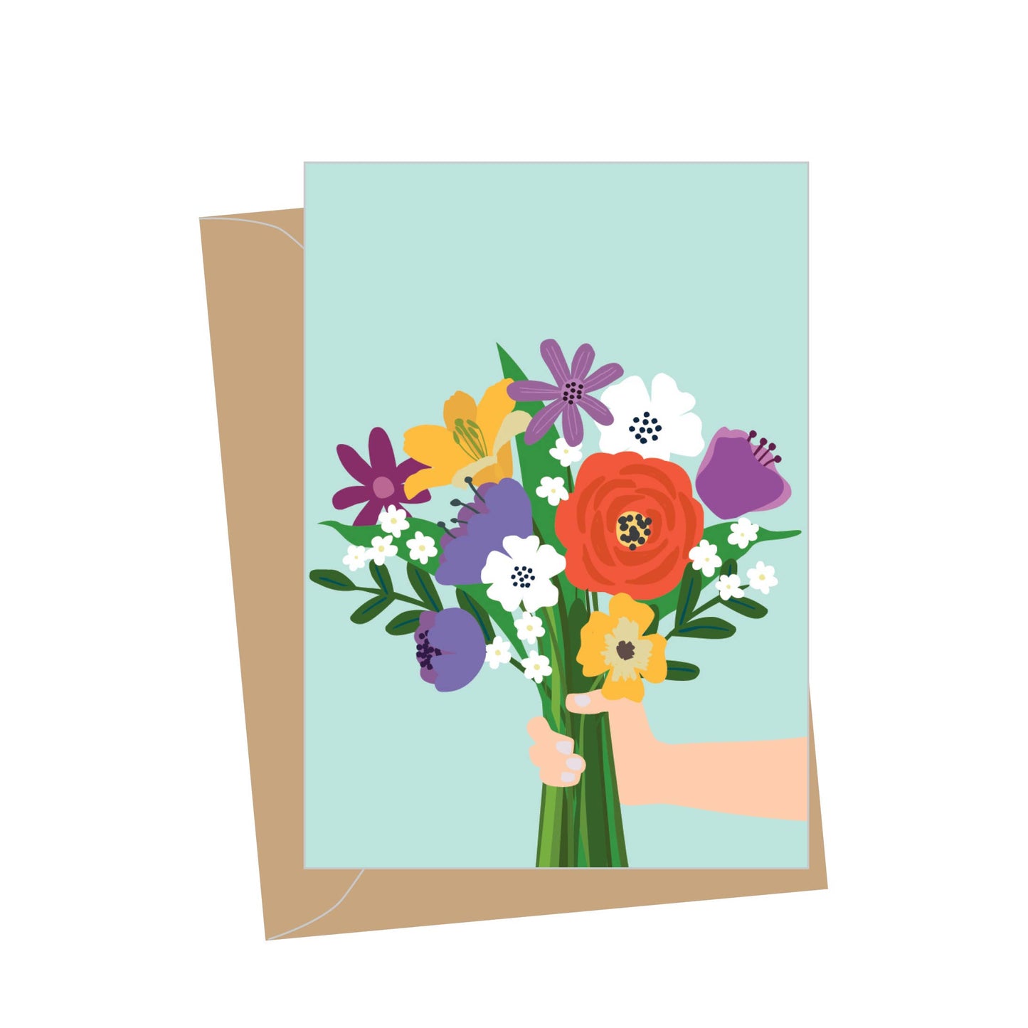 Mini Floral Bouquet Blank, Folded Enclosure Cards