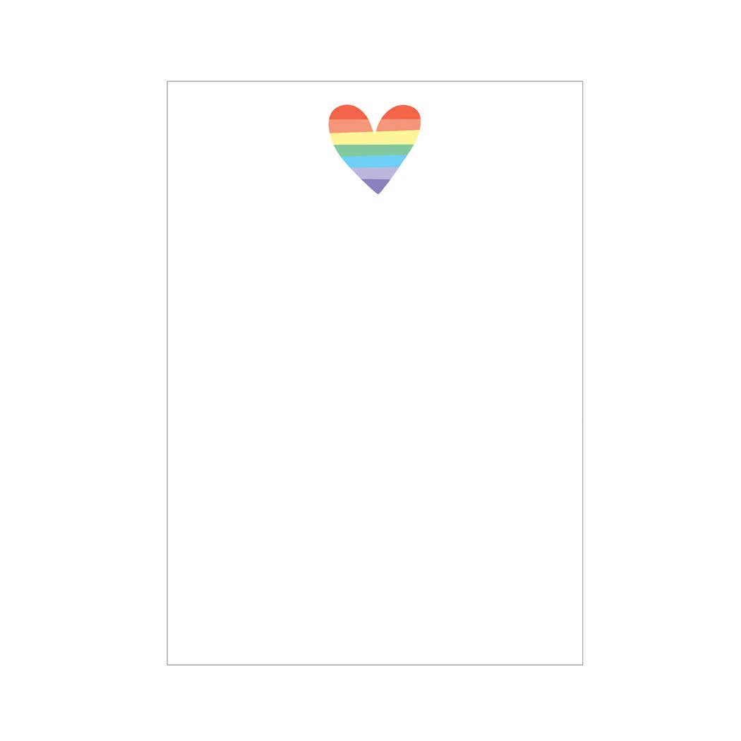 Rainbow Heart 4.75x6.5" Notepad