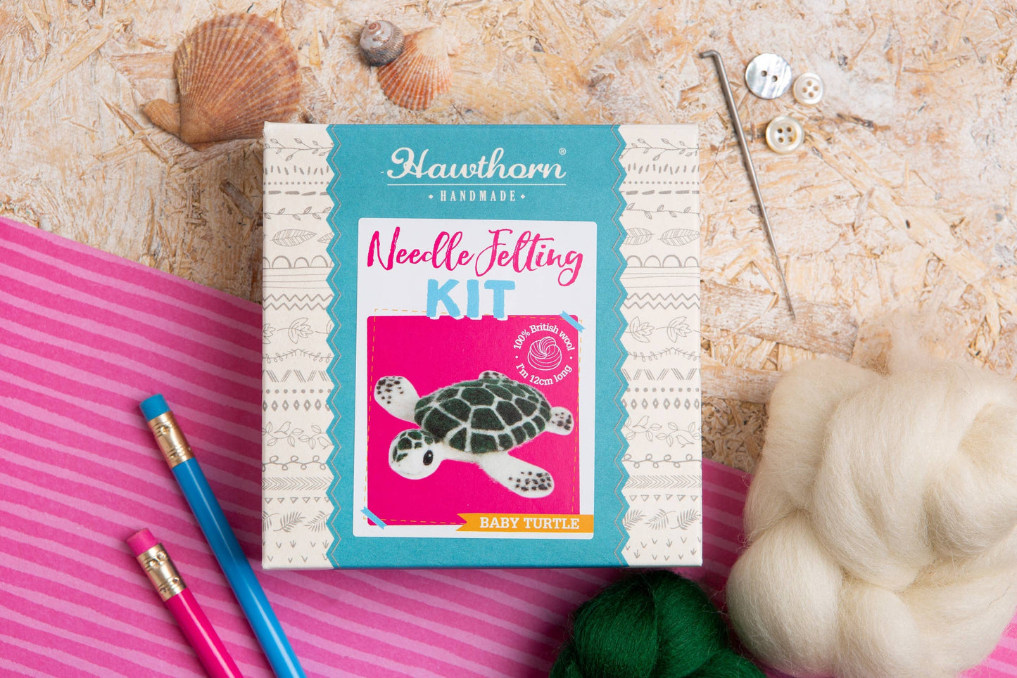 Baby Sea Turtle Mini Needle Felting Kit | Complete Craft Kit