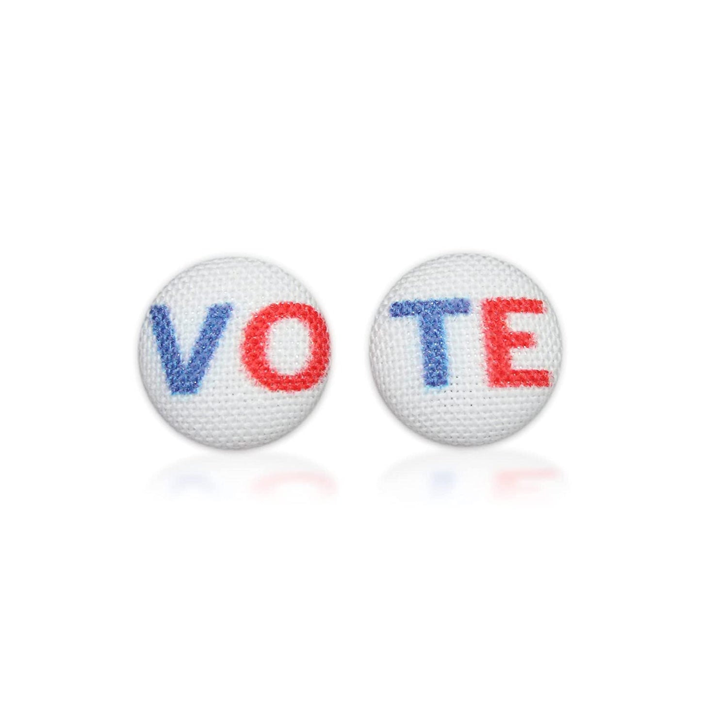 VOTE Fabric Button Earrings