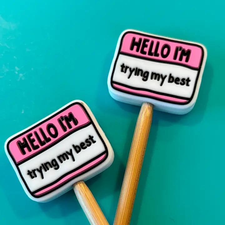 Knitting Needle Point Protectors - Hello I'm Trying My Best
