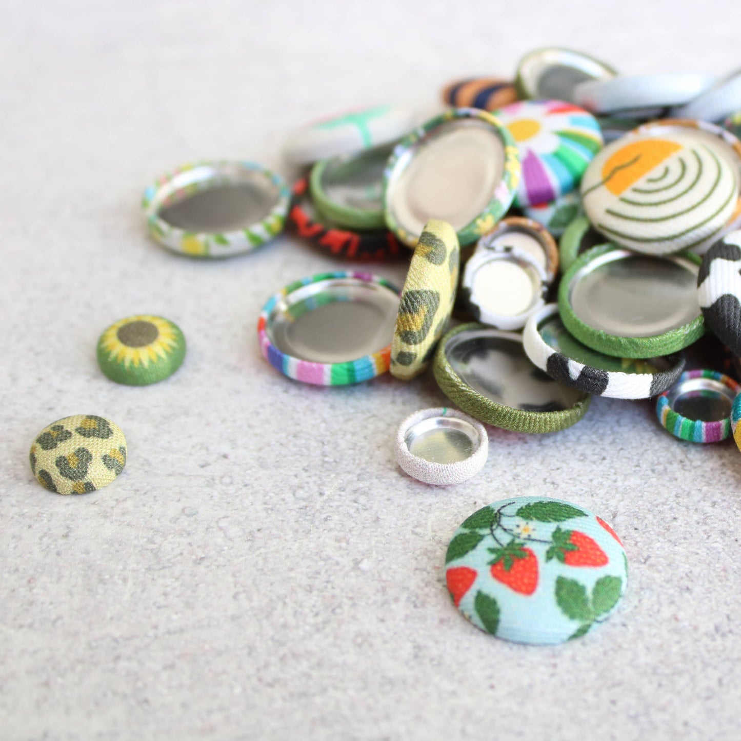 Bold 7/8 Inch Cassette Mix Tape Fabric Button Earrings
