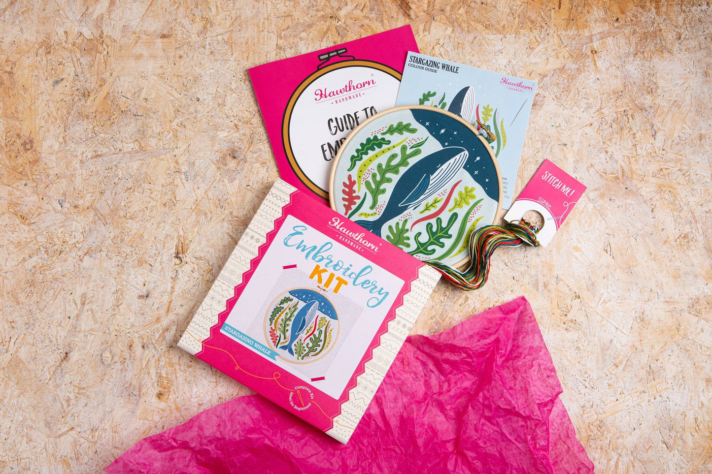 Stargazing Whale Embroidery Kit | Complete Craft Kit for Beginners