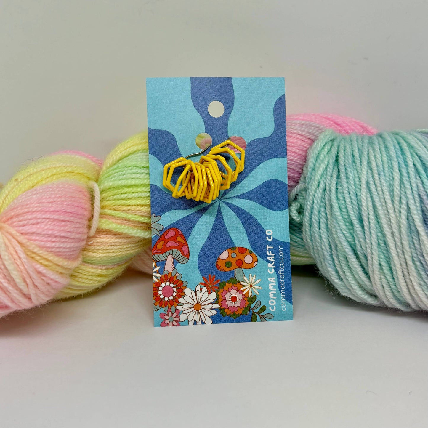 Hexagon Knitting Stitch Markers Set - Single Color or 3color