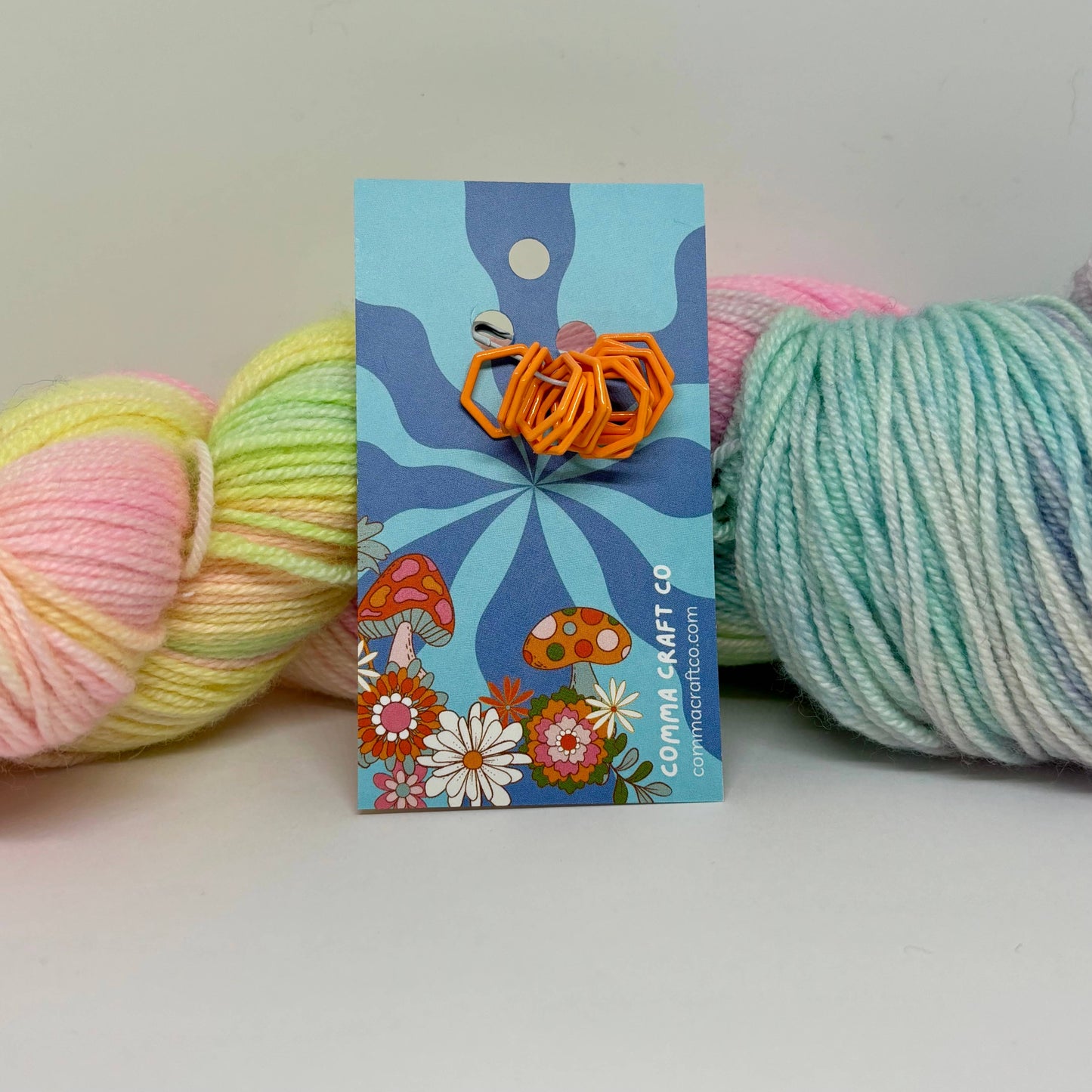 Hexagon Knitting Stitch Markers Set - Single Color or 3color