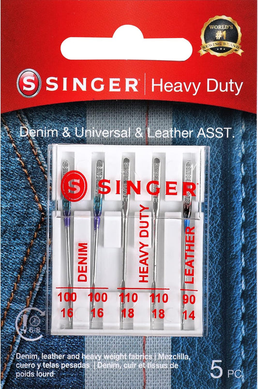 Singer Heavy Duty Denim/Universal/Leather Machine Needles