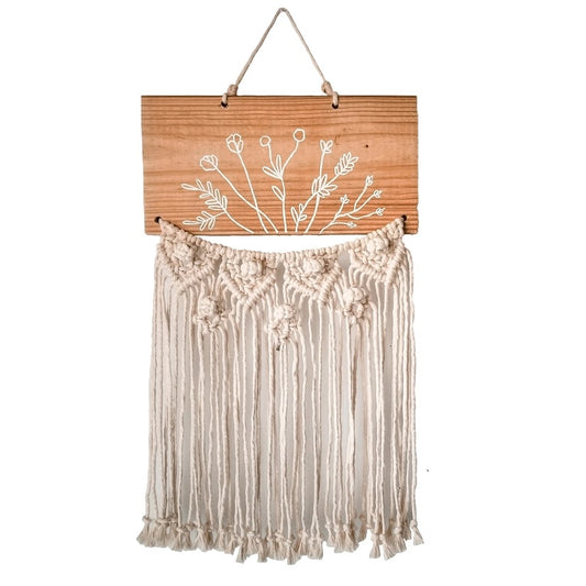 Dandelion and Lily - Bushel of Flowers Macrame Wallhanging