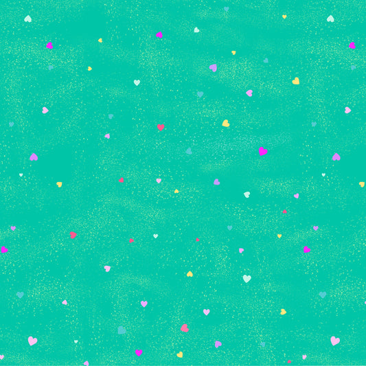 Clothworks Dark Turquoise Unicorn Love 1/4 yard