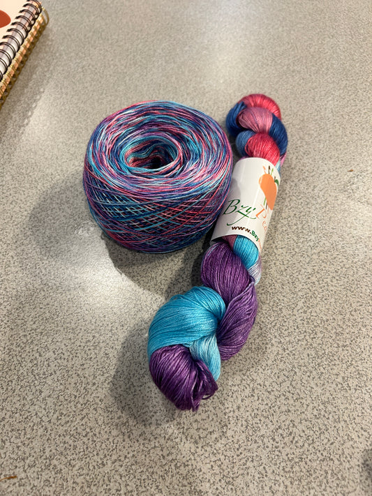 BZY Peach Fancy Fingering Tencel Yarn