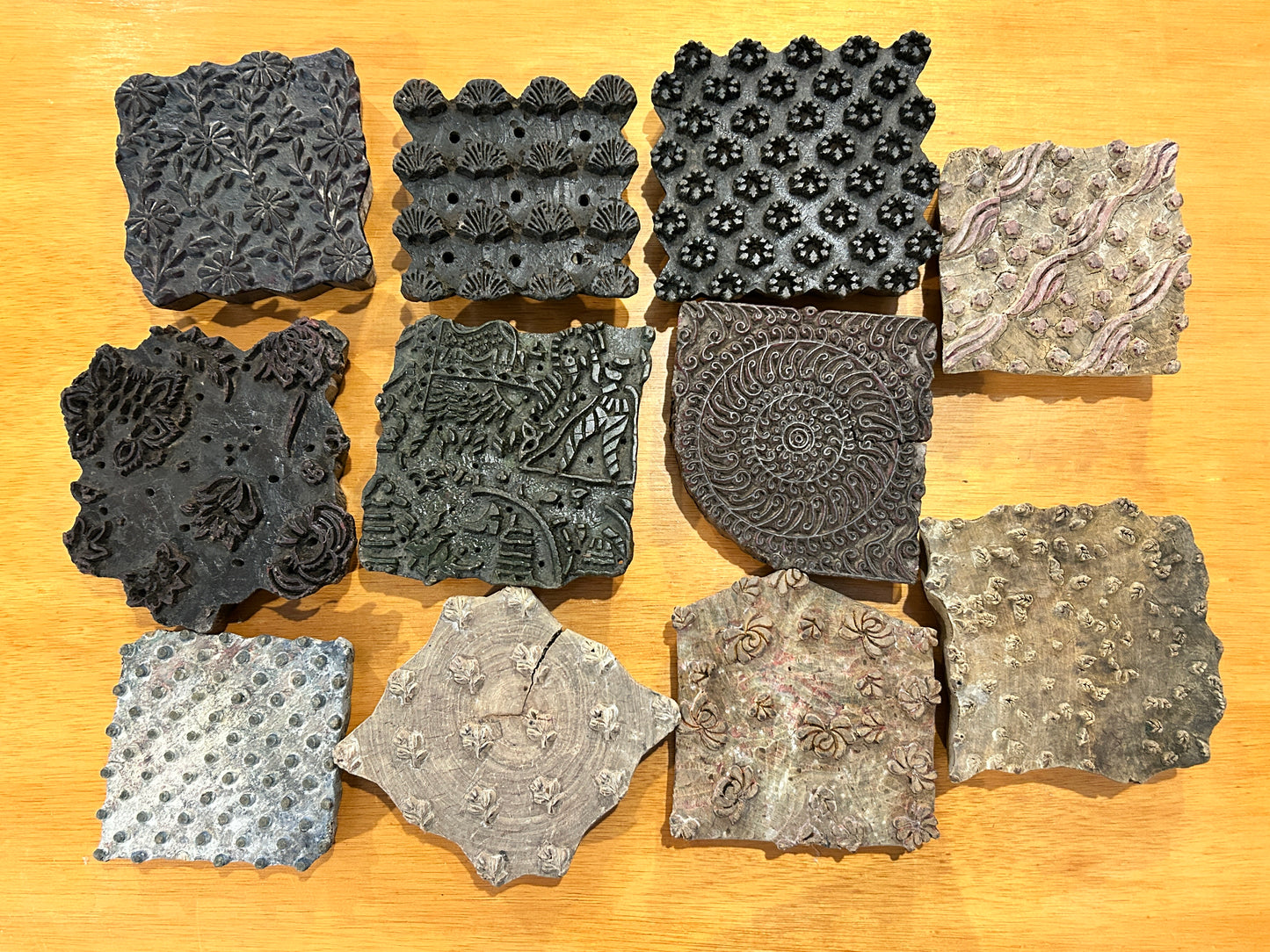 Hand Carved Wooden Printing Blocks