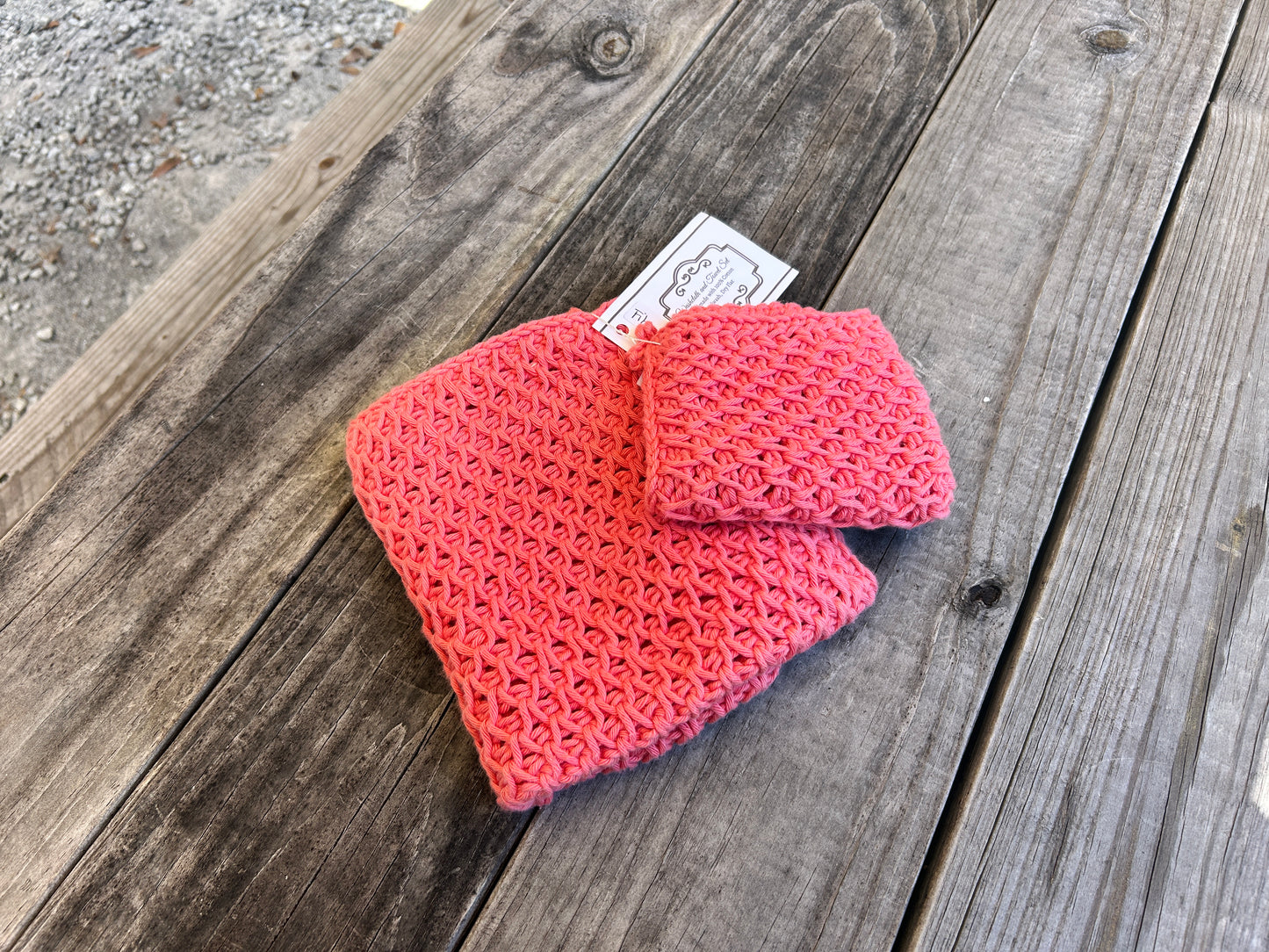 Cotton Crochet Towel & Washcloth set