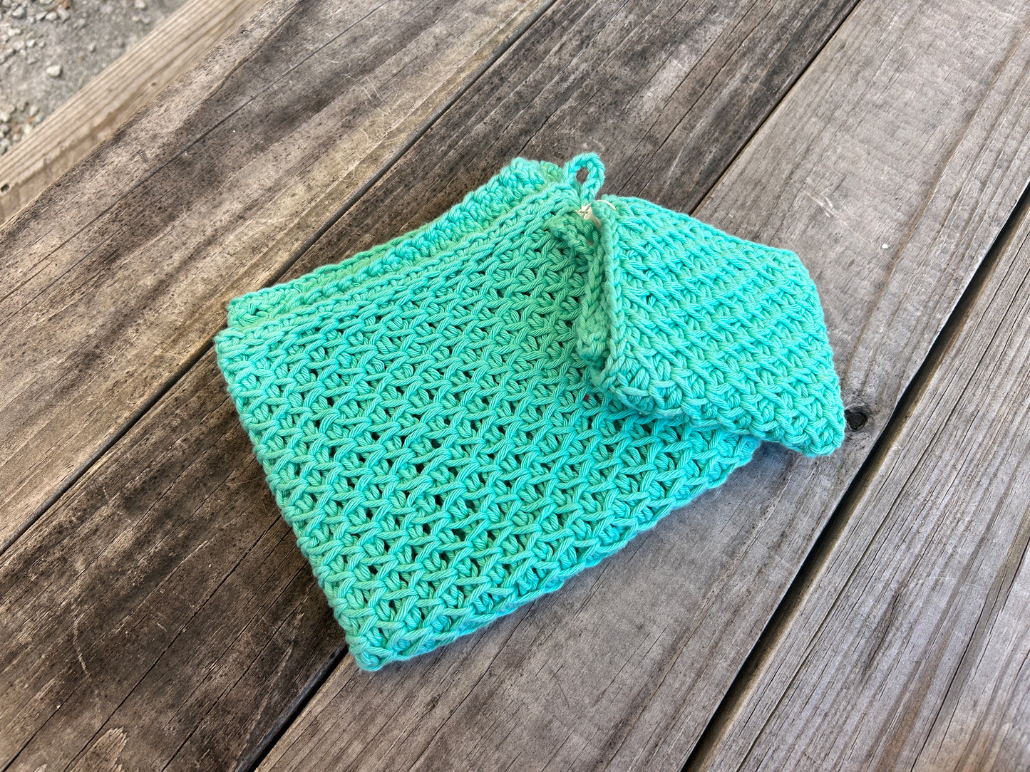 Cotton Crochet Towel & Washcloth set