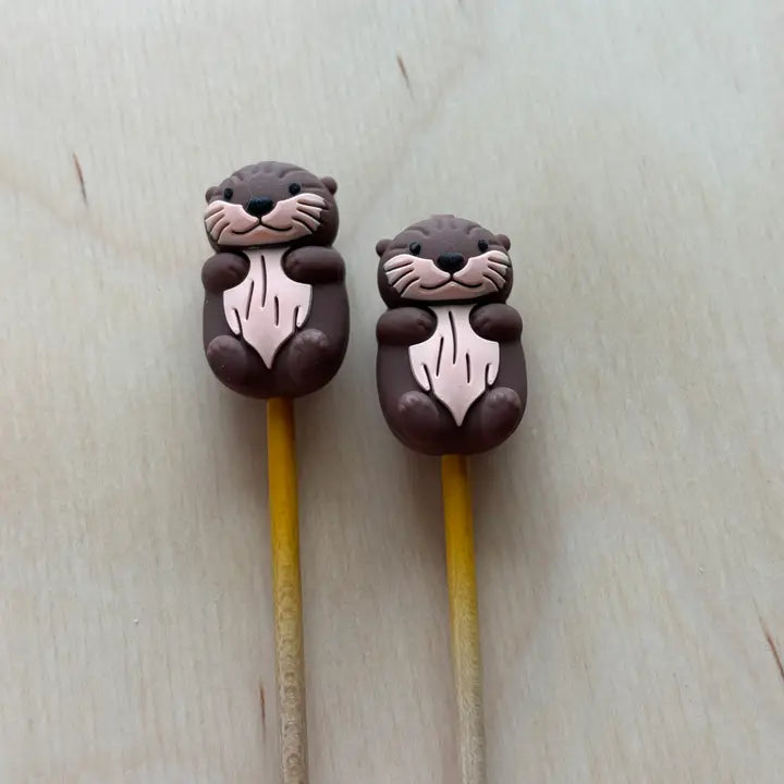 Knitting Needle Point Protectors - Sea Otter Ocean Nature