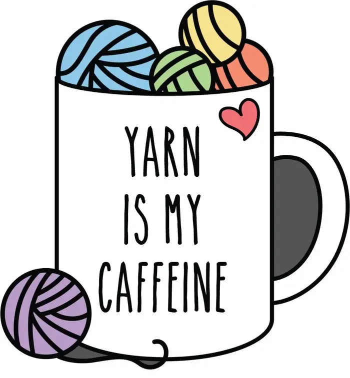 Yarn is my Caffeine Enamel Pin (PRIDE)