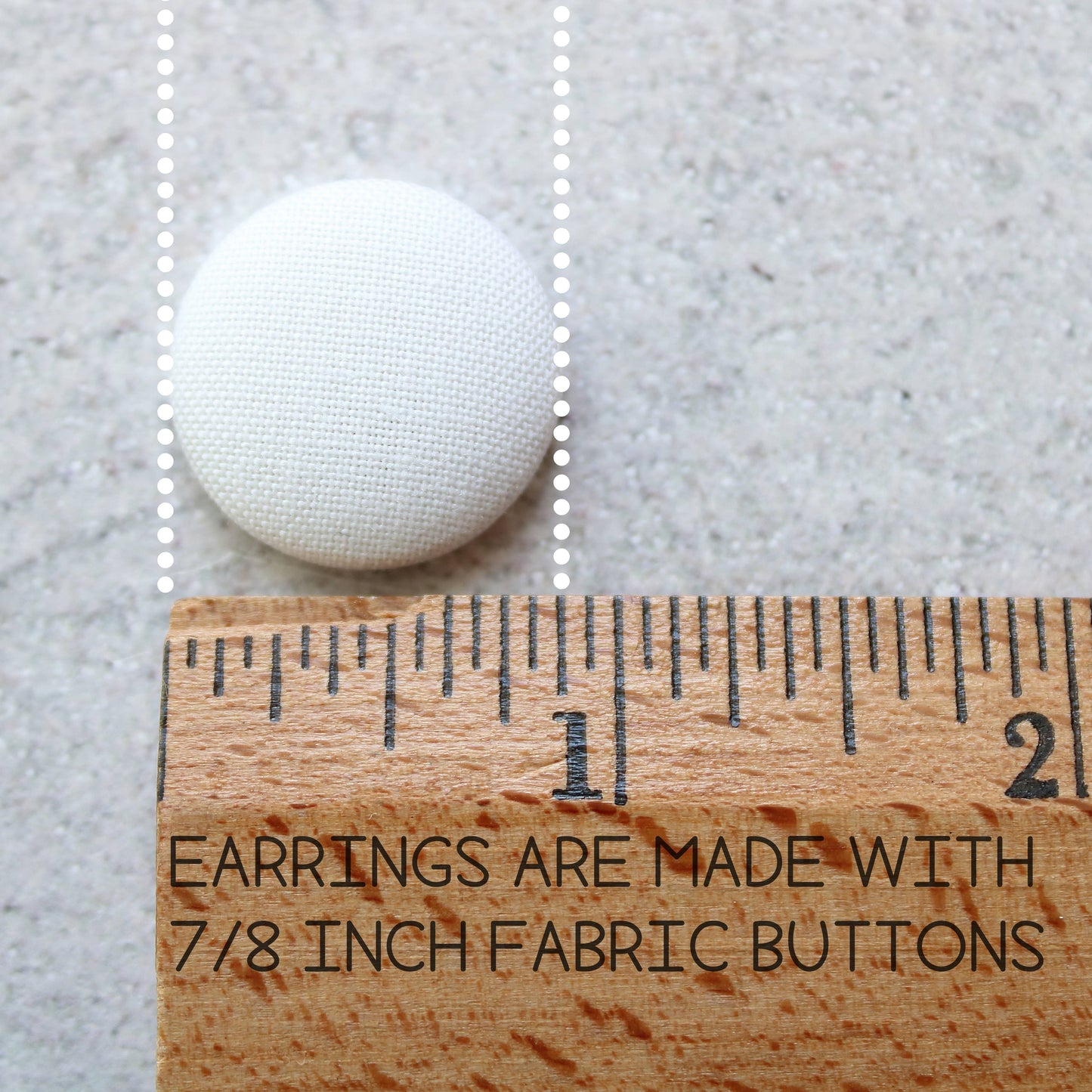 Bold 7/8 Inch Black and White Waves Fabric Button Earrings