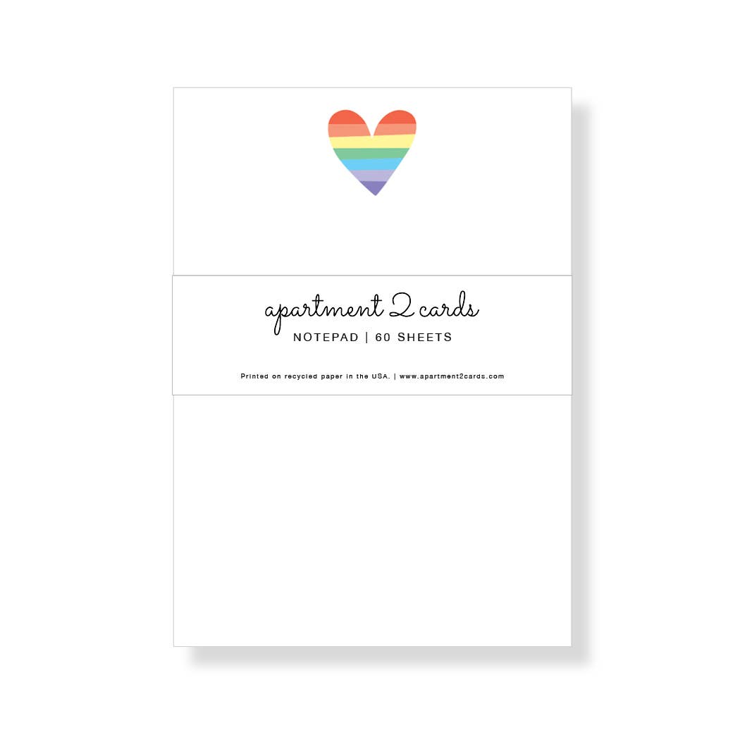 Rainbow Heart 4.75x6.5" Notepad