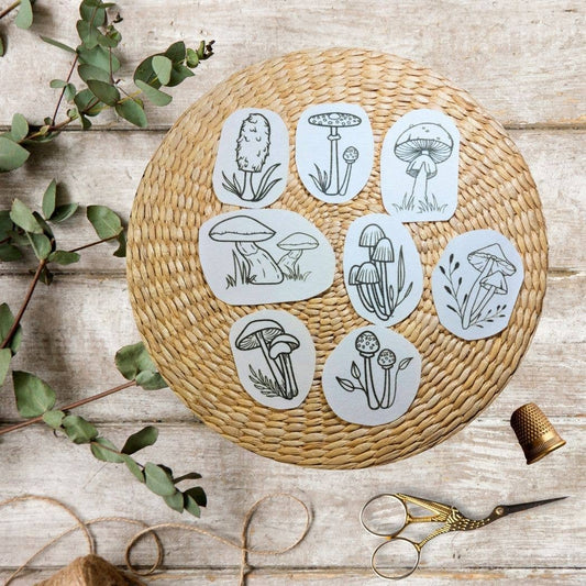 Wild Mushroom Hand Embroidery Stick and Stitch Patches