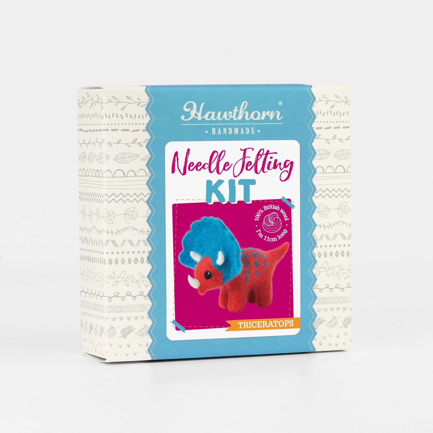Triceratops Mini Needle Felting Kit | Beginner Craft Kit