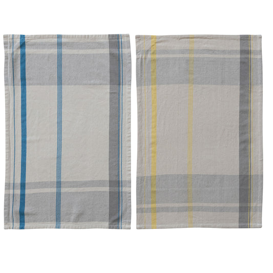Woven Cotton Plaid Tea Towel, 2 Colors