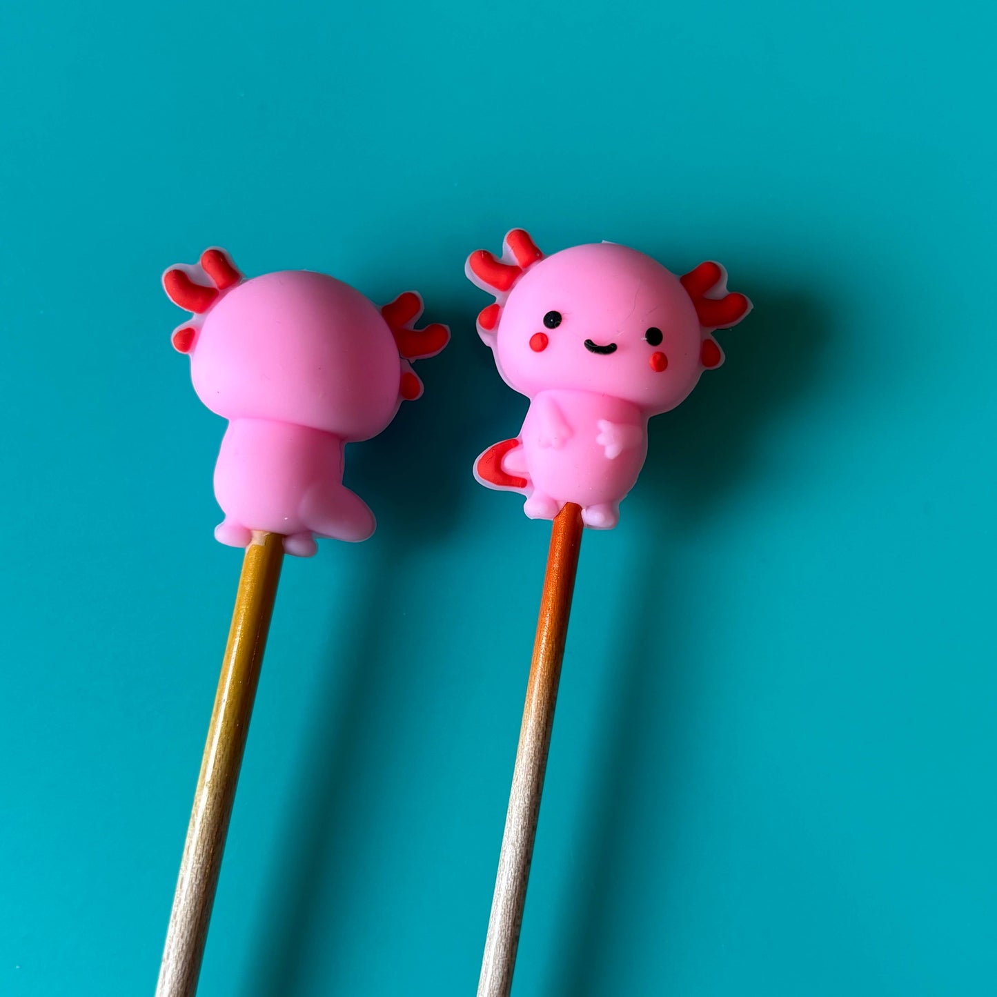 Knitting Needle Point Protectors - 3D Axolotl Animals Cute