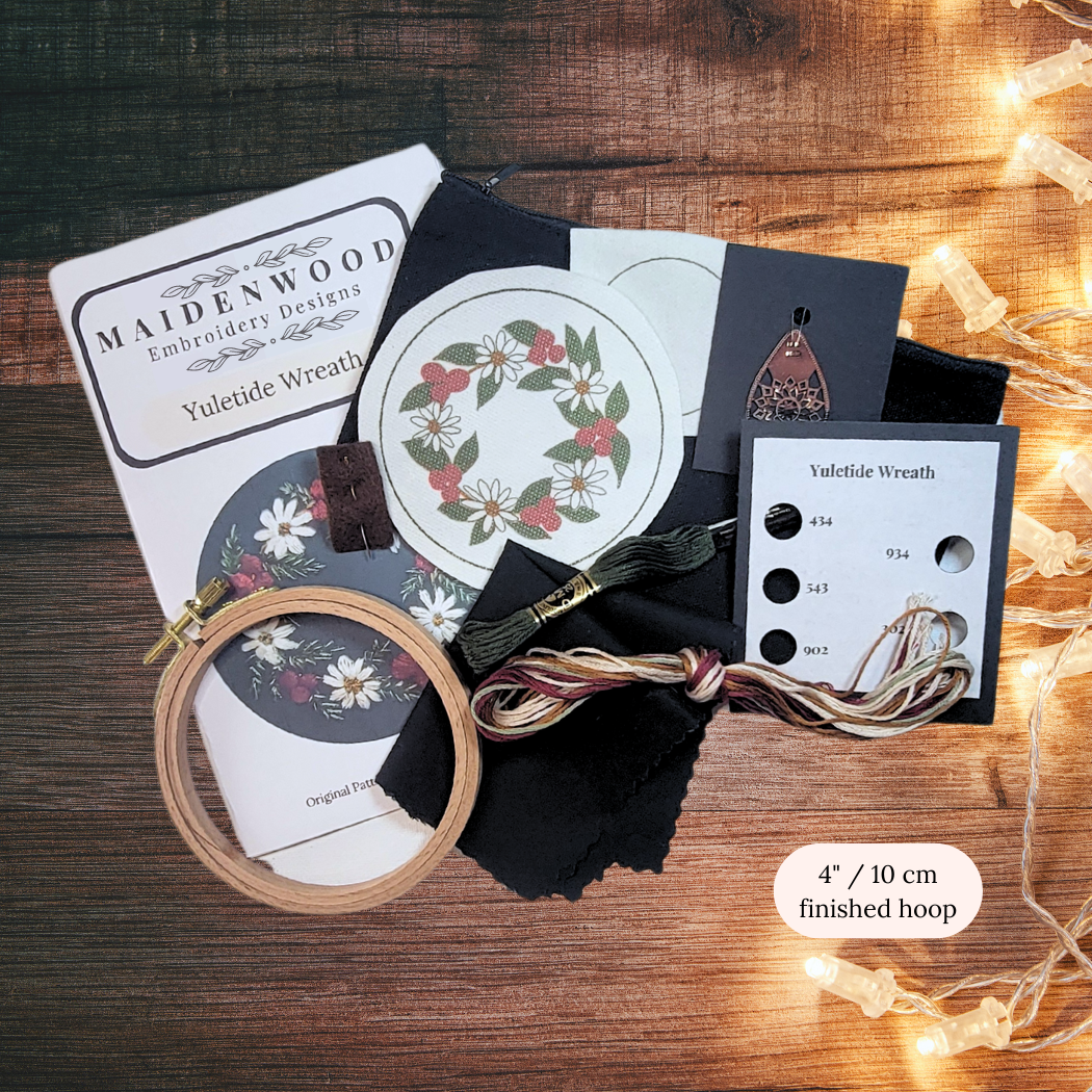 Yuletide Wreath Hand Embroidery Kit