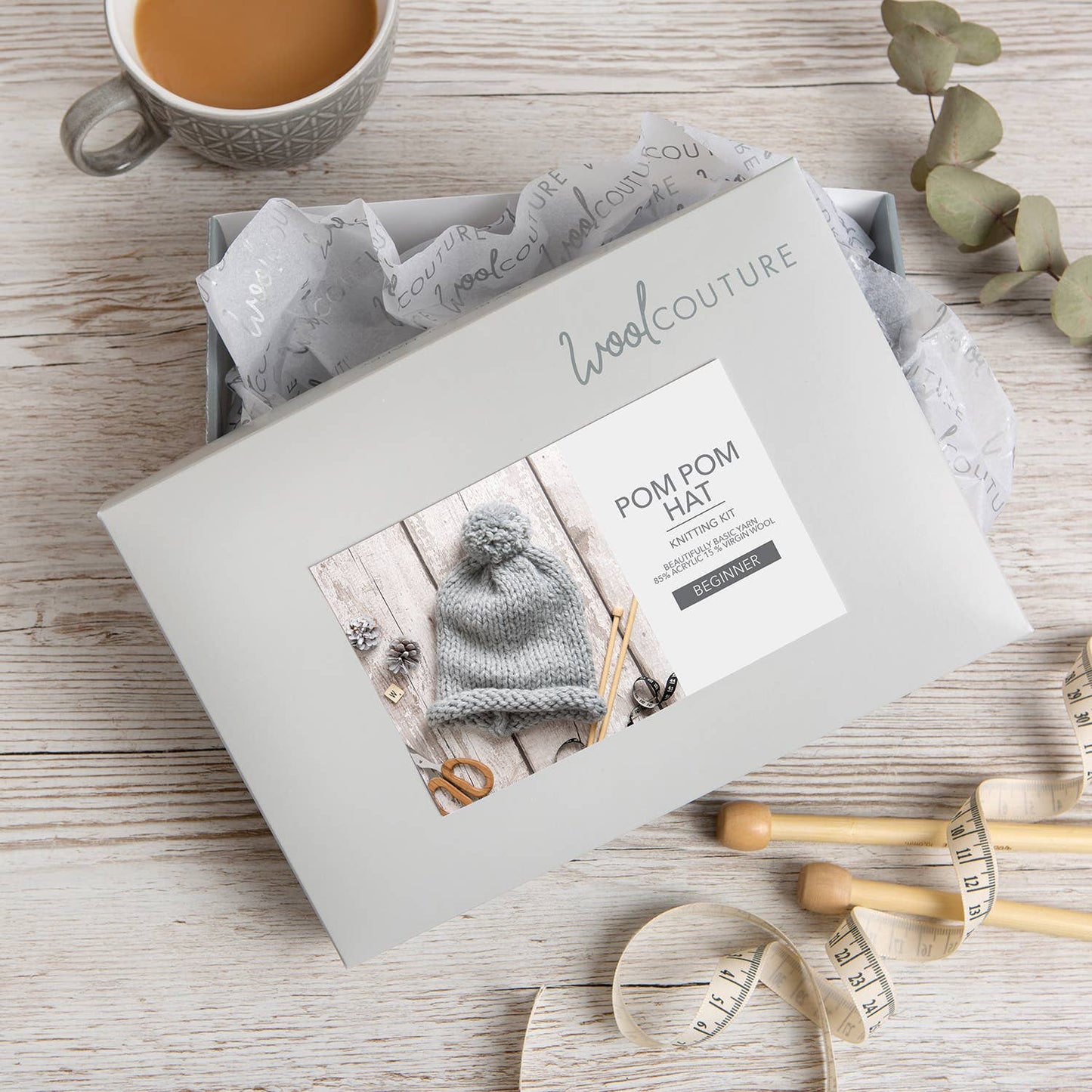 Pom Pom Hat Knitting Kit - Beginners Basics