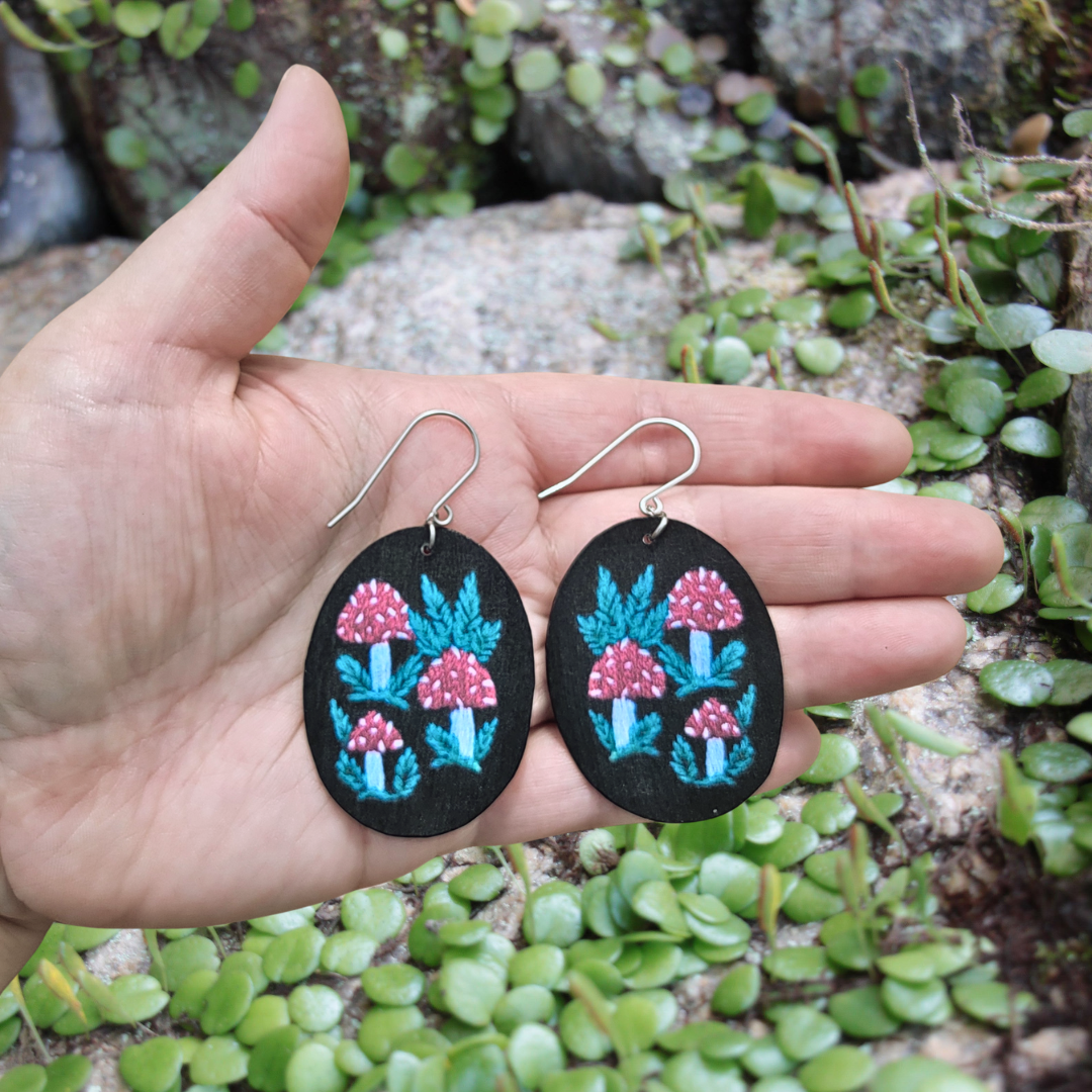 Red Cap Mushroom Earrings