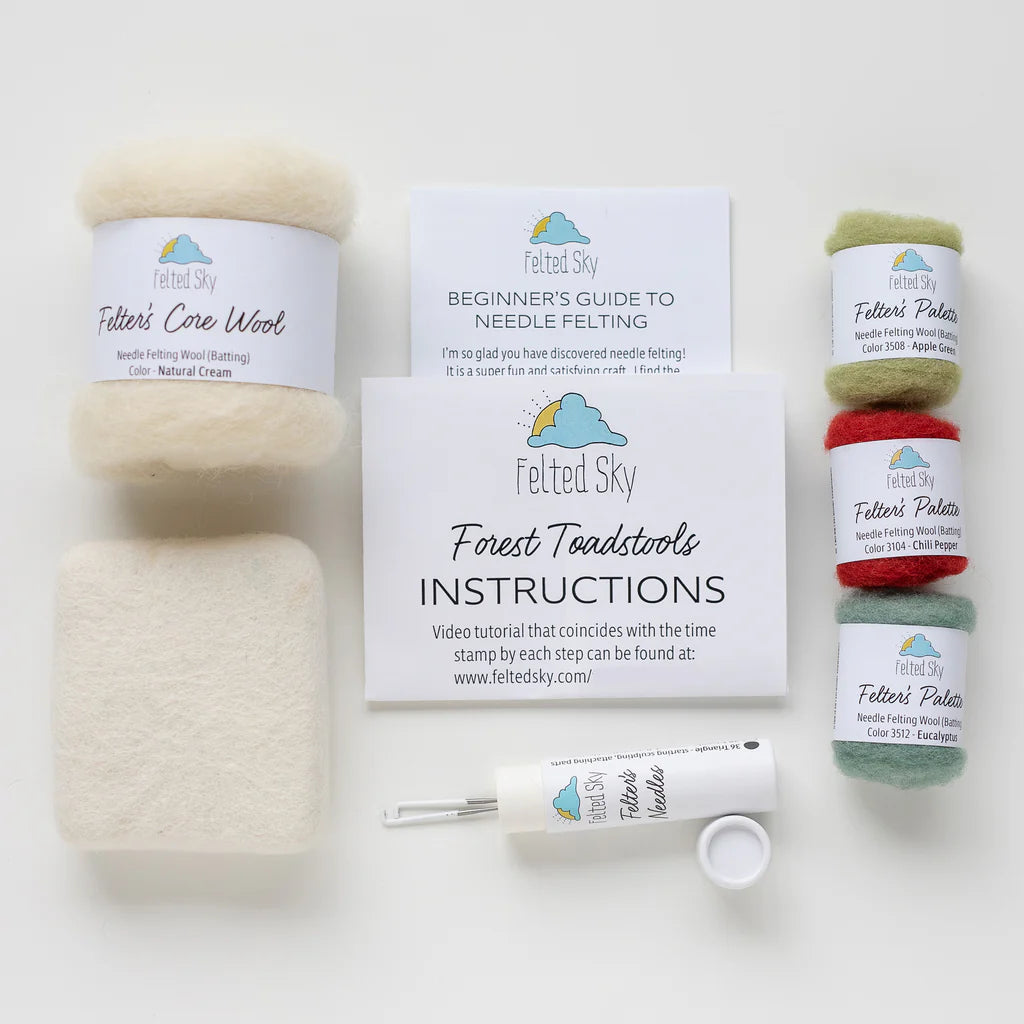 Forest Toadstool Needle Felting Kit