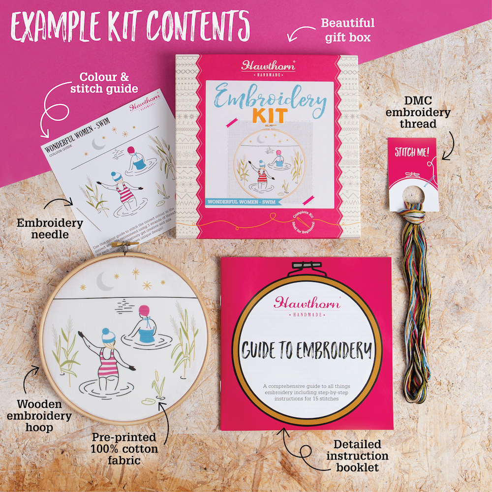 Stargazing Whale Embroidery Kit | Complete Craft Kit for Beginners