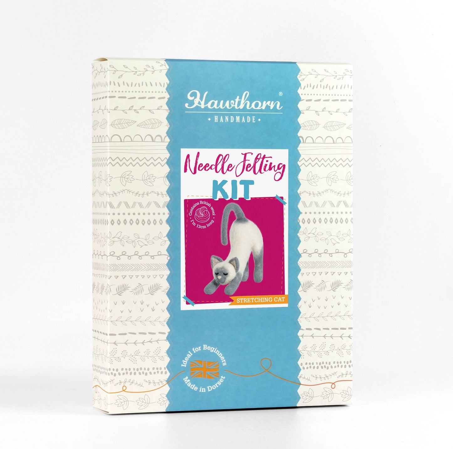 Stretching Cat Needle Felting Kit | Beginner Craft Kit