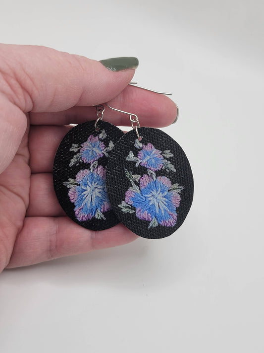 Violet Flower Earrings