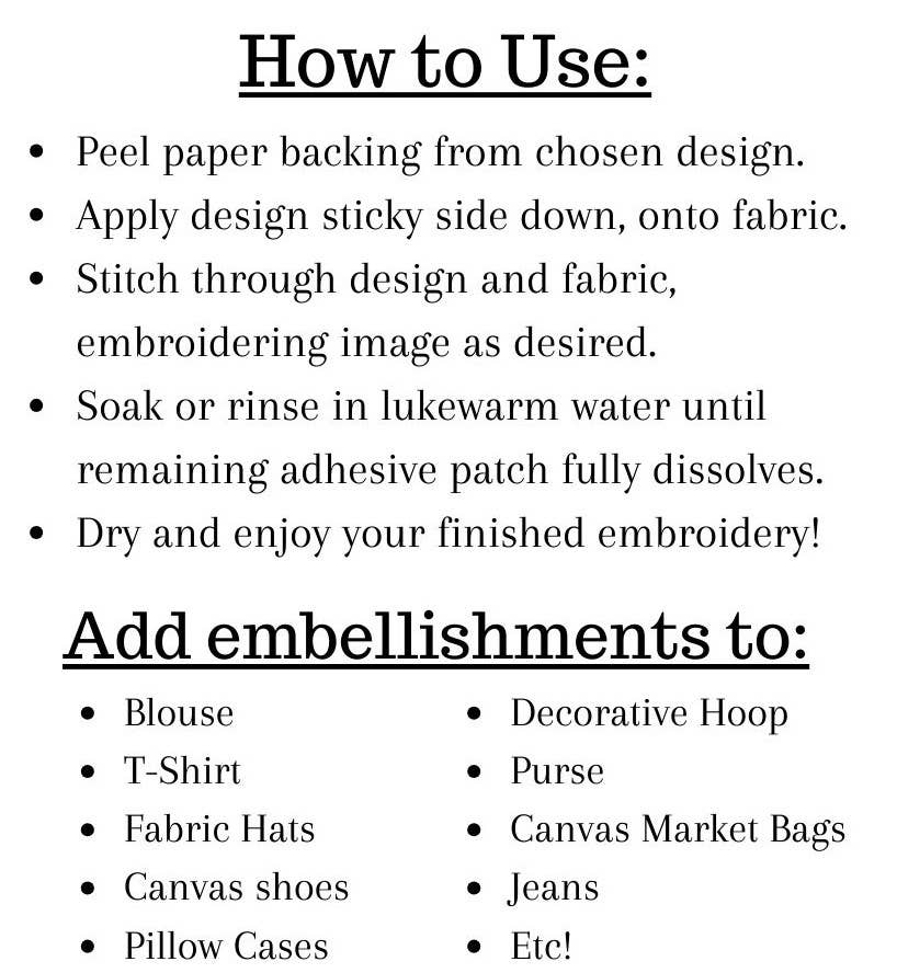 Simple Floral Hand Embroidery Stick and Stitch Patches