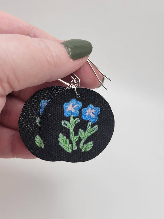 Blue Flower Earrings