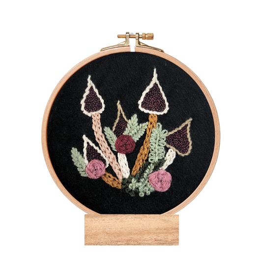 The Cozy Cluster Mushroom Hand Embroidery Kit