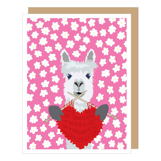 Knitting Alpaca Love Card
