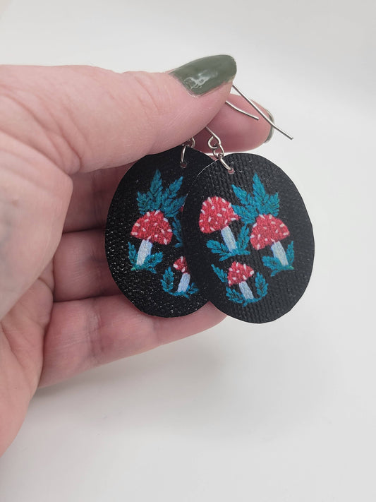 Red Cap Mushroom Earrings