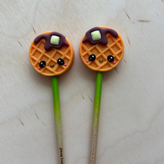 Knitting Needle Point Protectors Waffles Butter Food