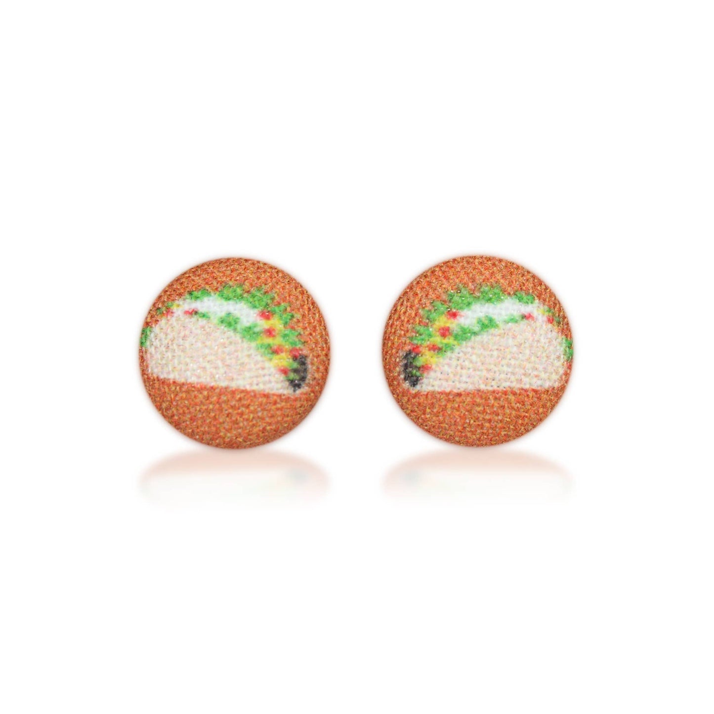 Taco Fabric Button Earrings