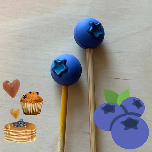 Knitting Needle Point Protectors - Blueberry Fruit Food